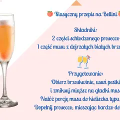 Eleganckie kieliszki z orzeźwiającym prosecco z brzoskwiniami, idealne na letnie popołudnie.